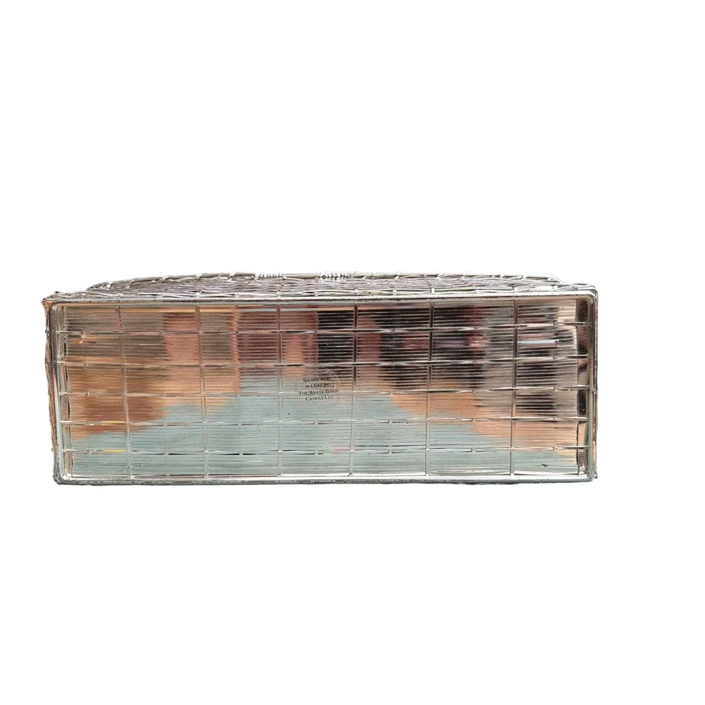 White Barn Candle Co Storage Basket Unisex OS Silver Woven Metal